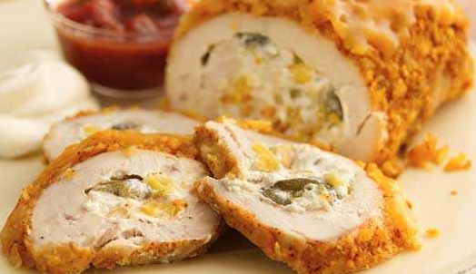 chicken and cheese roulette with very tasty ingredients
