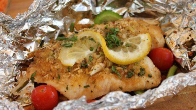 Photo of Recipe for dietary grilled fish fillet in foil