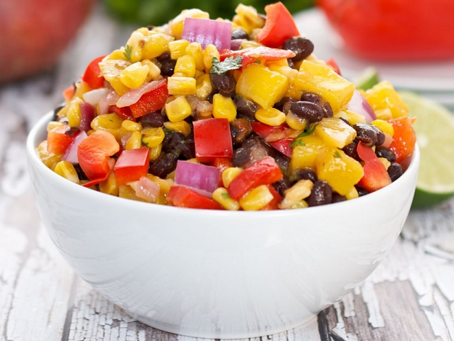 How to prepare corn salad and red beans