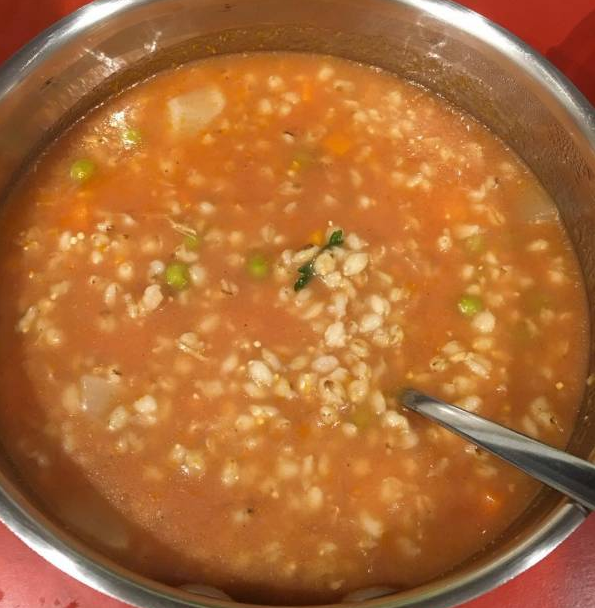 red barley soup in the form of a restaurant
