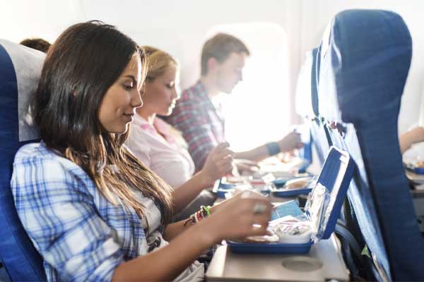 Suitable foods before and during the flight